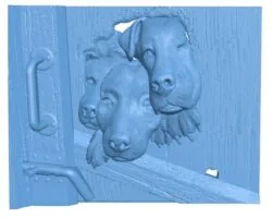 Painting of dogs in the fence