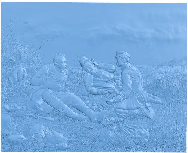 Painting of hunters resting