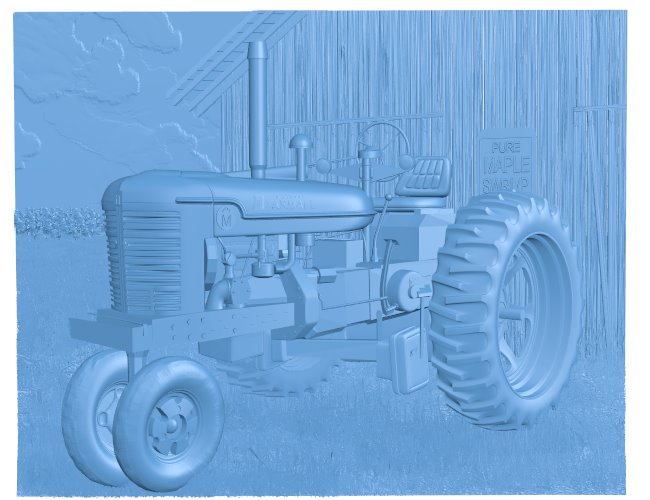 Picture of tractor and barn