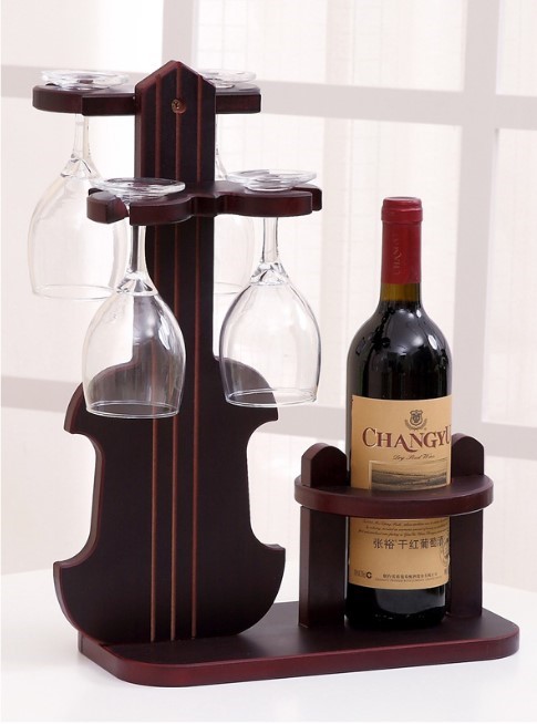 Violin Wine Bottle Glass H