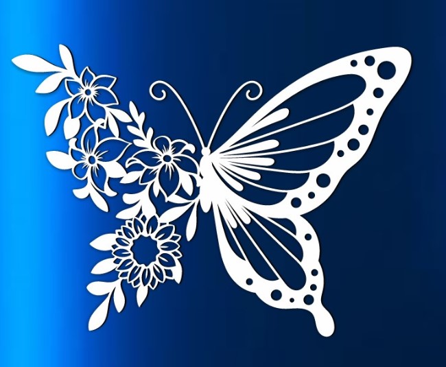 Butterfly and flowers