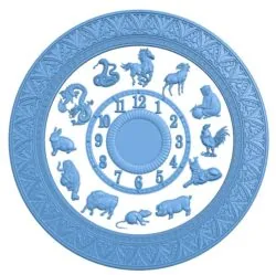 Chinese zodiac wall clock