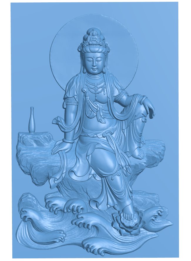 Guanyin on rocks