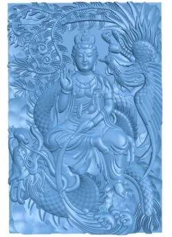 Guanyin with dragon and phoenix