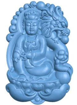 Guanyin with dragon background