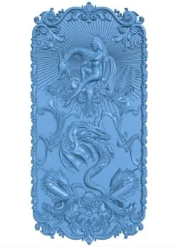 Dragon and woman decor pattern