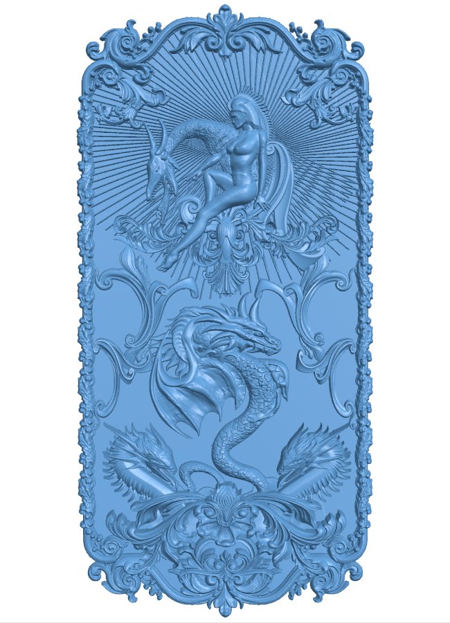 Dragon and woman decor pattern