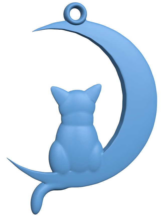 Cat and Moon - pendant