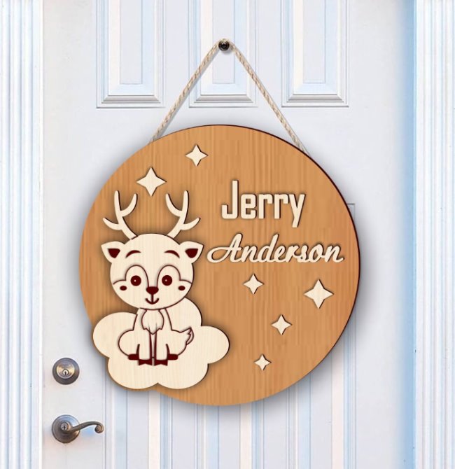 Deer door sign