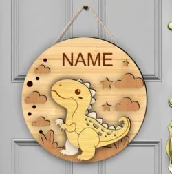 Dinosaur sign door