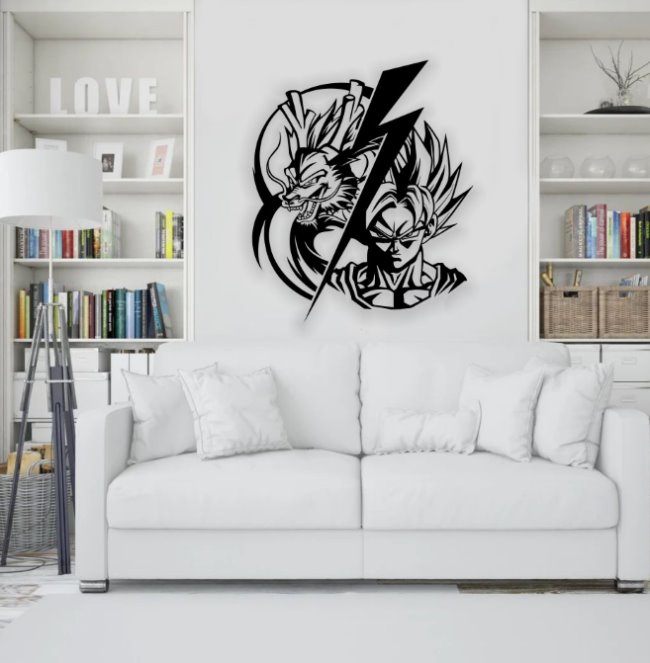 Dragon ball with Songoku wall decor