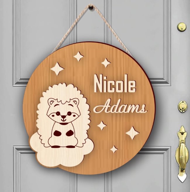 Hedgehog door sign