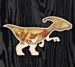 Layered dino parasaurolophus