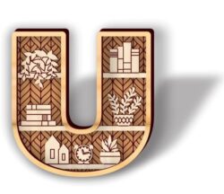 Letter U shelf