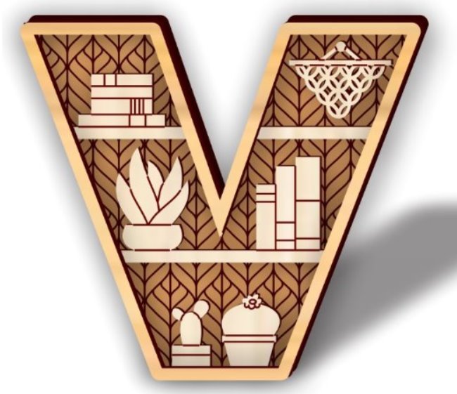 Letter V shelf