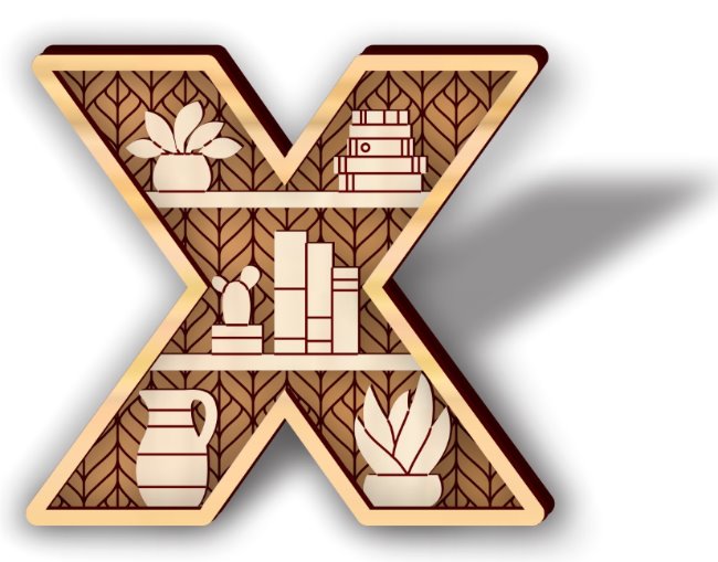 Letter X shelf