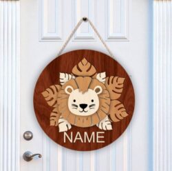 Lion sign door