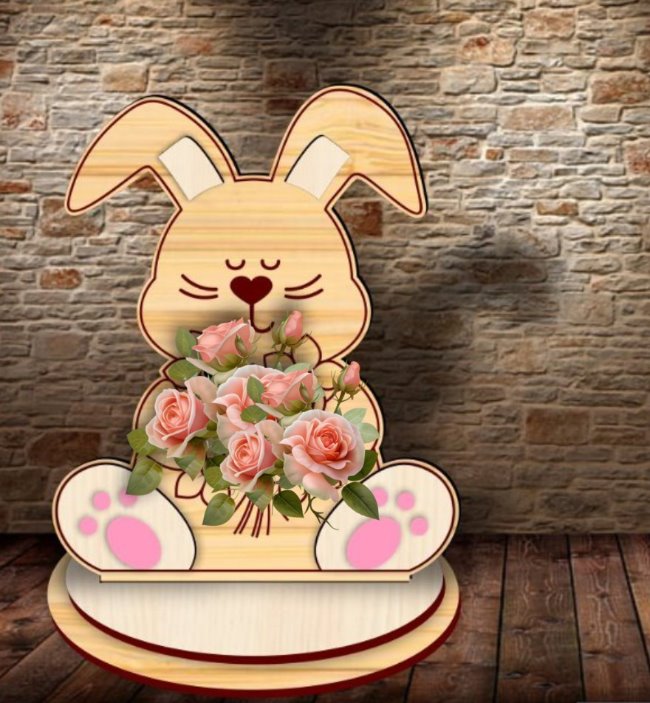 Rabbit flower holder