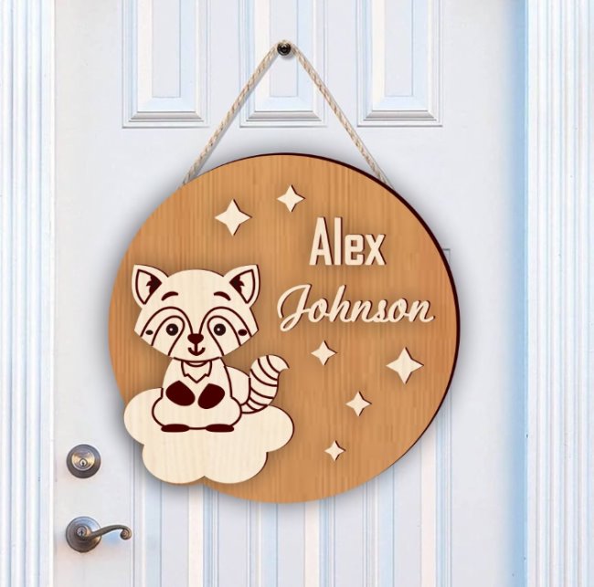 Raccoon door sign