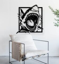 Shark attack wall decor