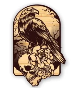 Skull and crow