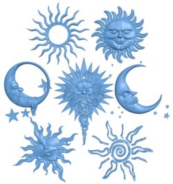 Sun and crescent moon pattern