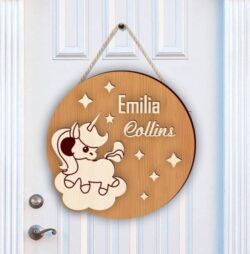 Unicorn door sign – 3D Model – Vector files