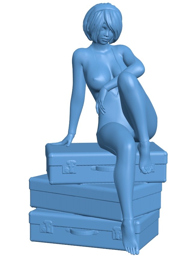 Girl with suitcases