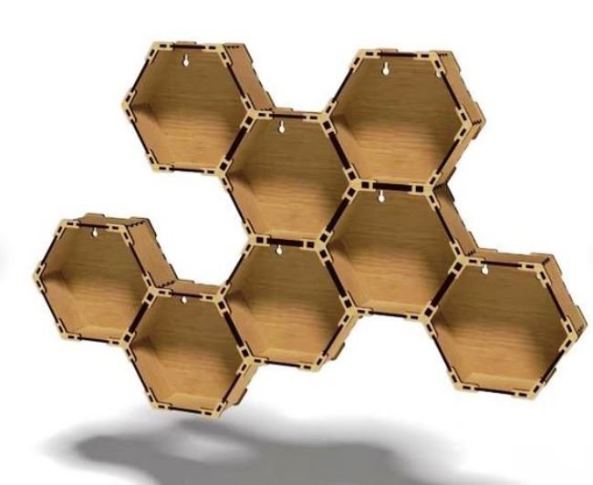 Hexagonal shelf