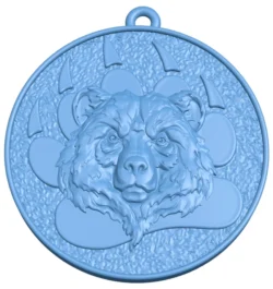 Bear medallion keychain