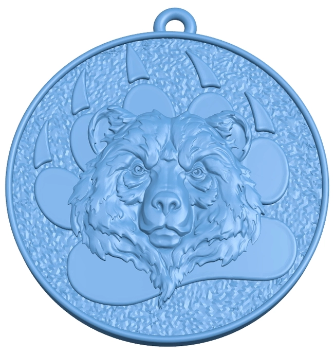 Bear medallion keychain