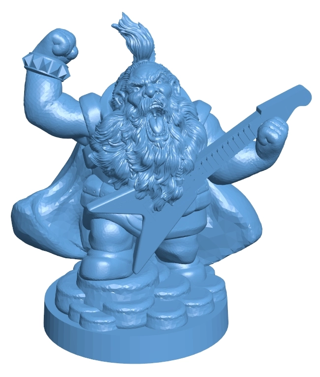 Dwarf rockstar statue man