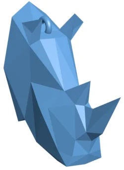 Low poly rhino ornament