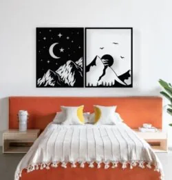 Sun and moon wall decor