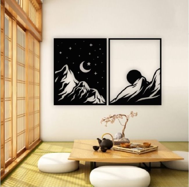 Sun and moon wall decor