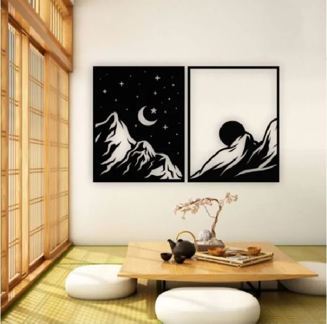 Sun and moon wall decor