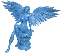 Angel sitting on pedestal