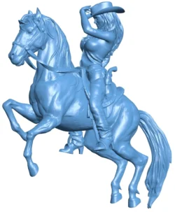 Cowgirl on horseback