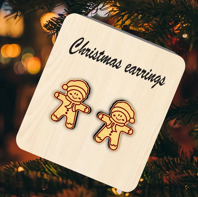 Gingerbread man earrings