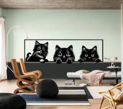 Peeking cat wall decor