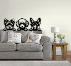 Peeking dog wall decor