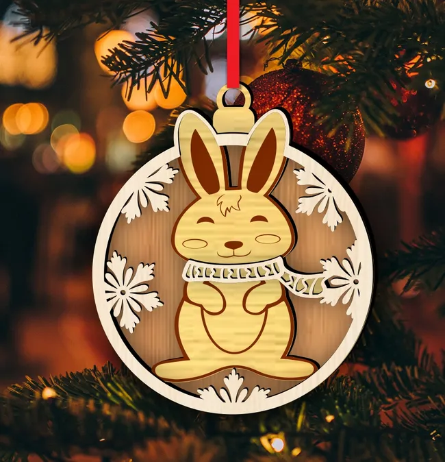 Rabbit Christmas ornament