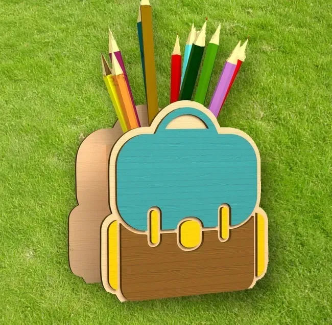 School bag pencil holder