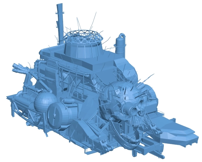 Skull-shaped steam engine