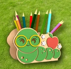 Worm pencil holder