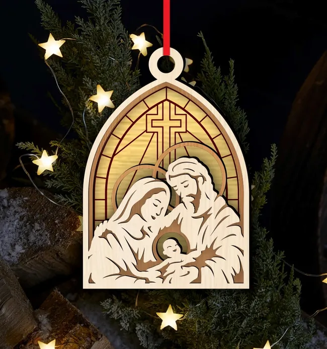 Holy family Christmas ornament