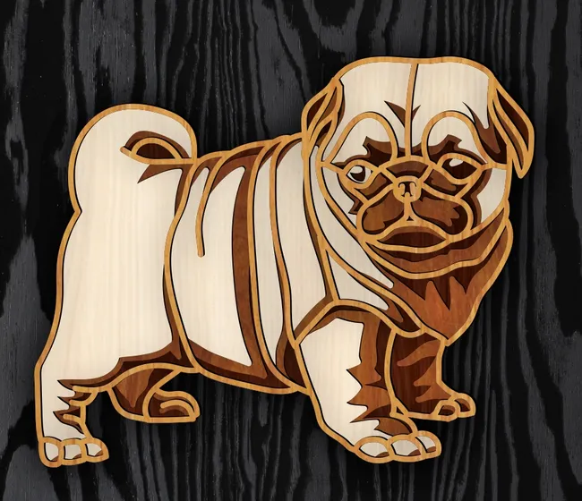 Layered pug dog