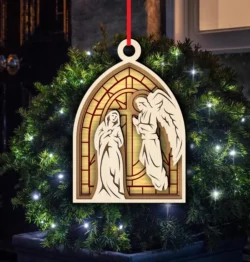 Mary and angel Christmas ornament