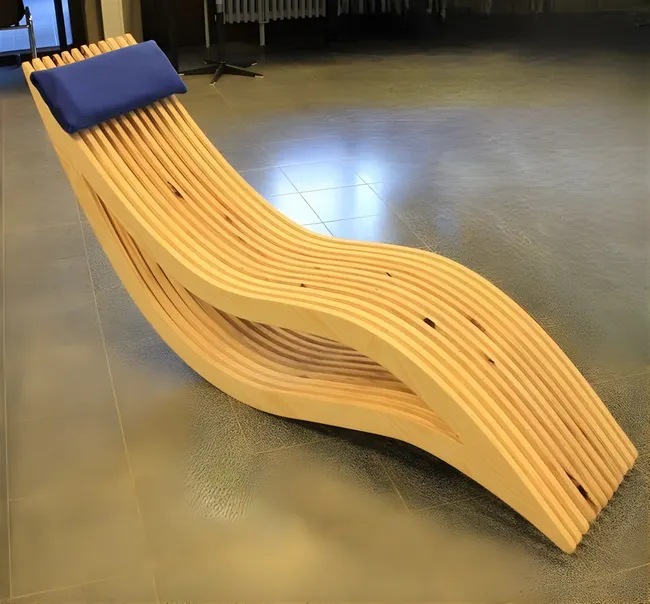 Artistic wooden bench