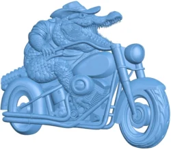 Crocodile driving motorbike